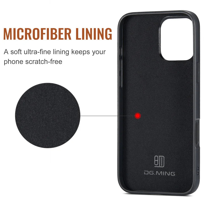 Luxury Magnetic Leather Wallet Case with Magnet Kickstand Money Card Holder Cover for Iphone