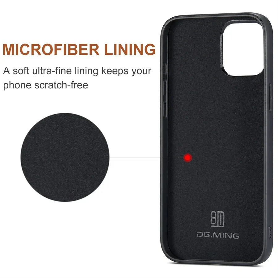 Luxury Magnetic Leather Wallet Case with Magnet Kickstand Money Card Holder Cover for Iphone