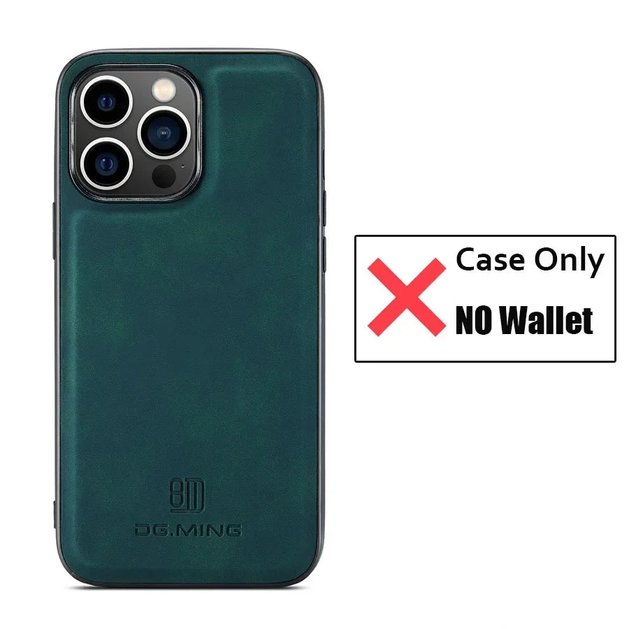 Luxury Magnetic Leather Wallet Case with Magnet Kickstand Money Card Holder Cover for Iphone