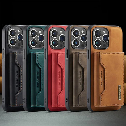 Luxury Magnetic Leather Wallet Case with Magnet Kickstand Money Card Holder Cover for Iphone