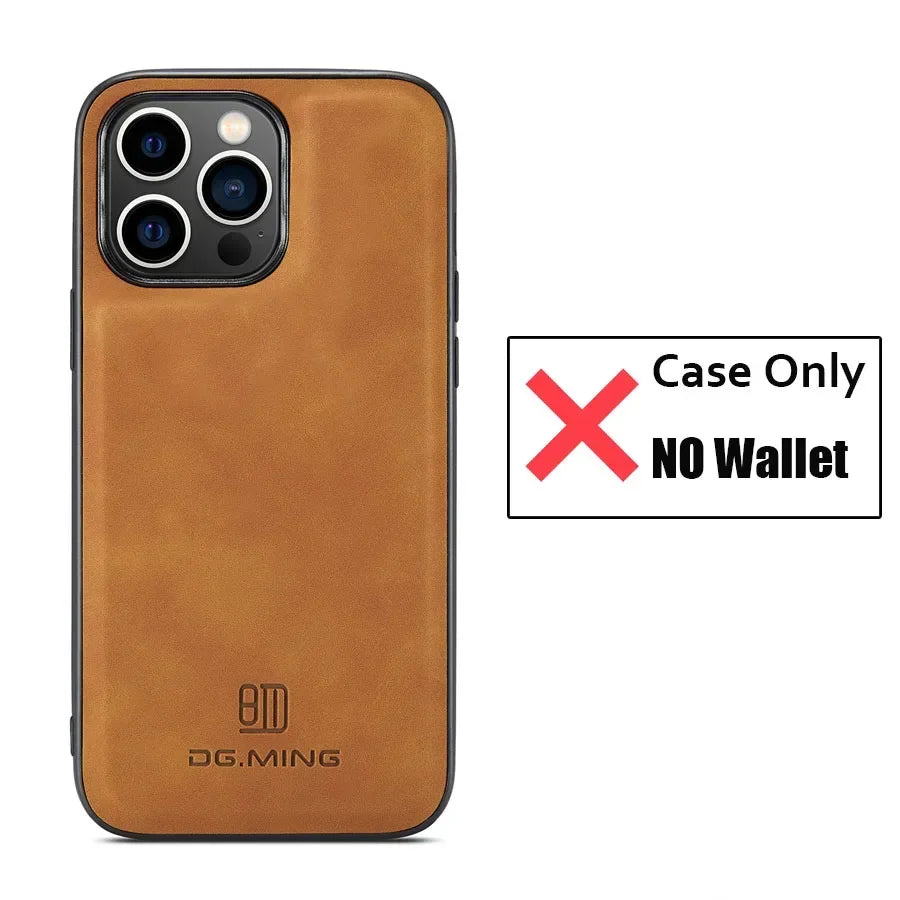 Luxury Magnetic Leather Wallet Case with Magnet Kickstand Money Card Holder Cover for Iphone
