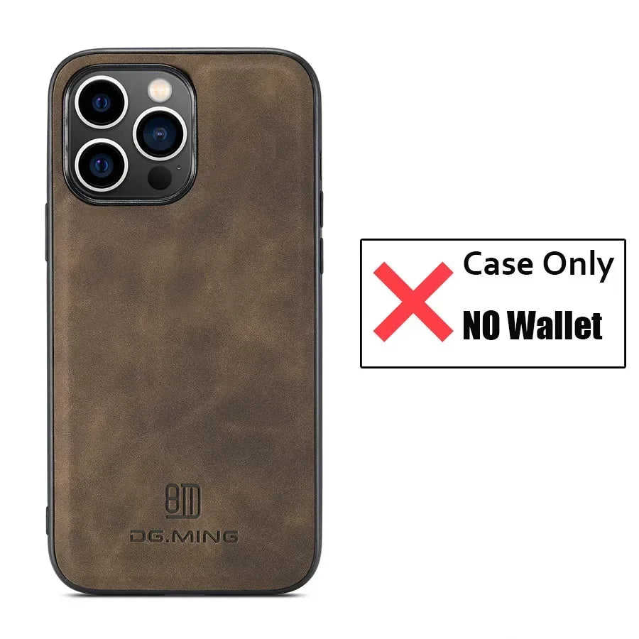 Luxury Magnetic Leather Wallet Case with Magnet Kickstand Money Card Holder Cover for Iphone
