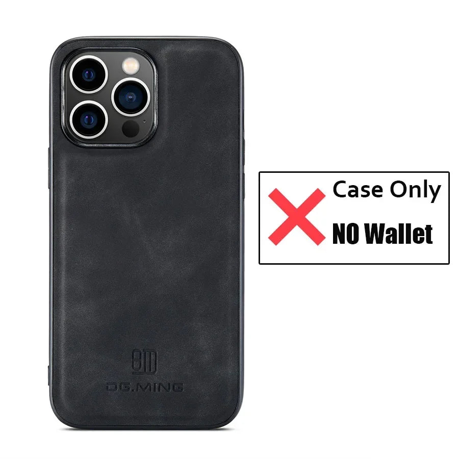 Luxury Magnetic Leather Wallet Case with Magnet Kickstand Money Card Holder Cover for Iphone