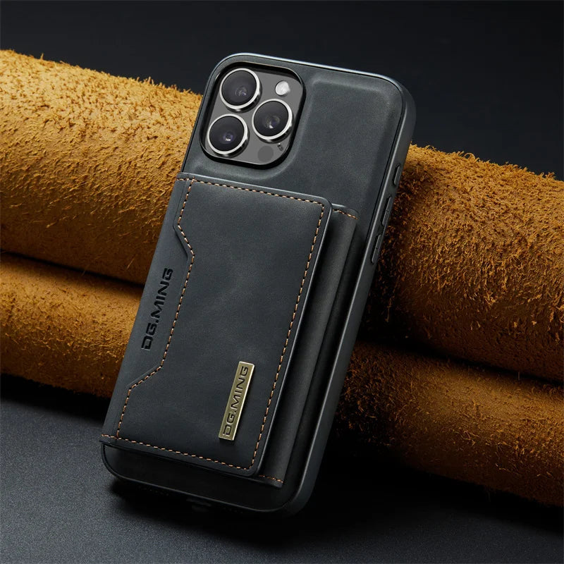 Luxury Magnetic Leather Wallet Case with Magnet Kickstand Money Card Holder Cover for Iphone