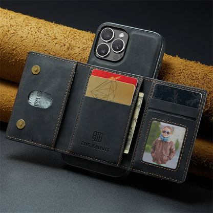 Luxury Magnetic Leather Wallet Case with Magnet Kickstand Money Card Holder Cover for Iphone