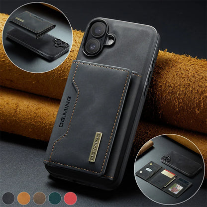Luxury Magnetic Leather Wallet Case with Magnet Kickstand Money Card Holder Cover for Iphone