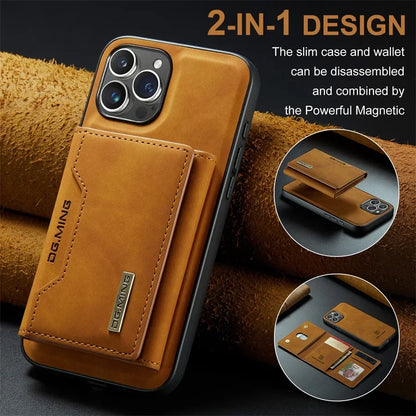 Luxury Magnetic Leather Wallet Case with Magnet Kickstand Money Card Holder Cover for Iphone